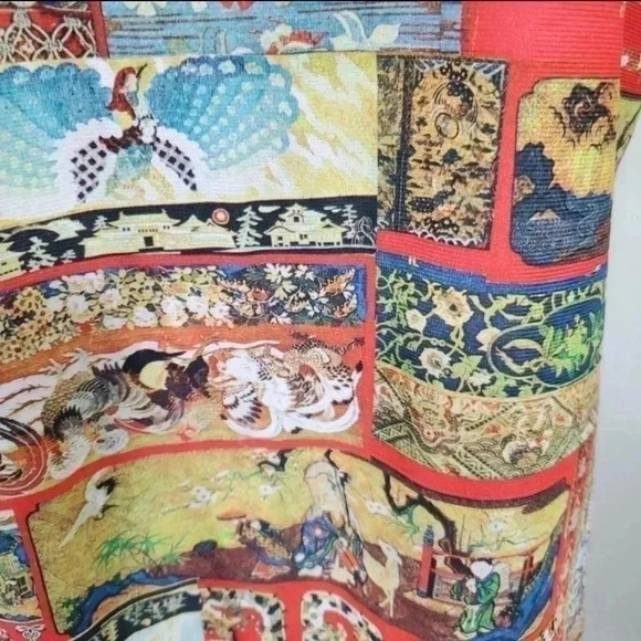 Vintage 70s Novelty Print keyhole blouse.  Size Large - Picture 13 of 15